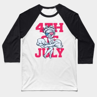 4th of July Statue of Liberty with shades Baseball T-Shirt